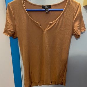 Light tan low cut t-shirt